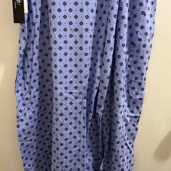 Aria Collection Periwinkle & Dark Blue Floral Lace Trim Nightgown/ Sleepwear - Picture 5 of 5